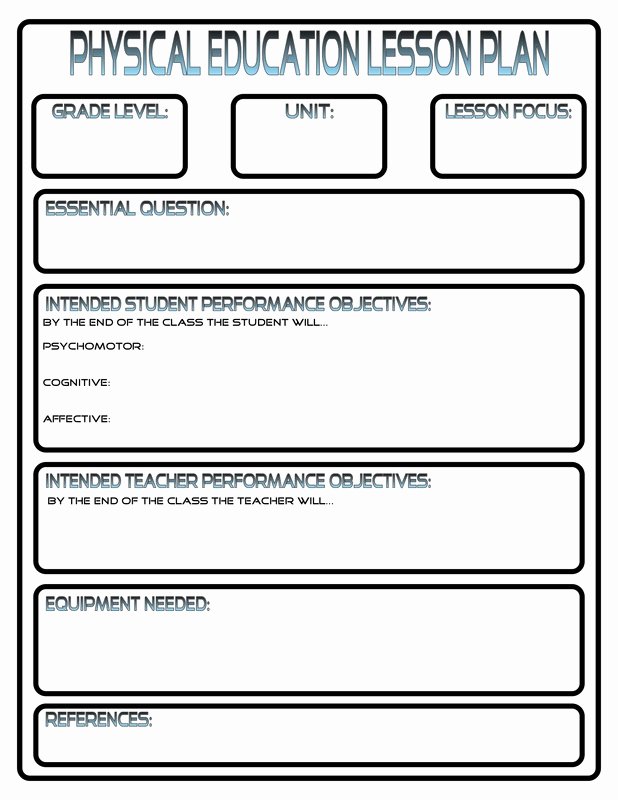 Elementary School Lesson Plan New Lesson Plans Phys Ed Review