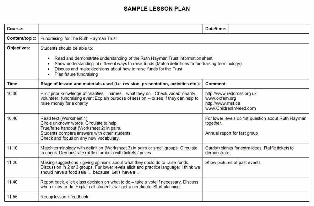 Elementary School Lesson Plan Unique Lesson Plan