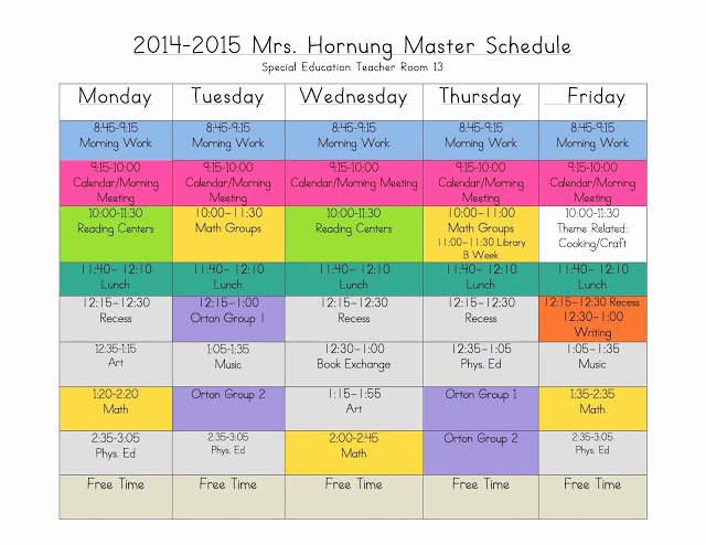 Elementary School Master Schedule Template Luxury 4 Ways to Rock Out A Self Contained Schedule the Eager