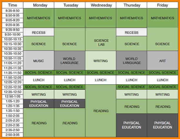 Elementary School Master Schedule Template Unique 6 Elementary School Schedule Examples