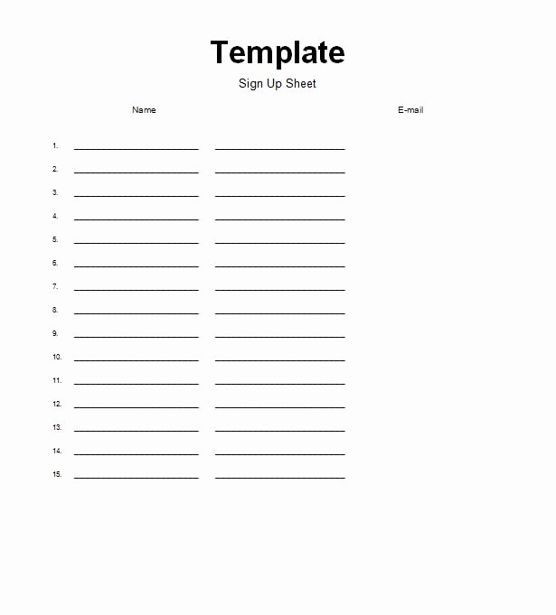 Email Sign Up Sheet Template Microsoft Word Unique 40 Sign Up Sheet Sign In Sheet Templates Word &amp; Excel