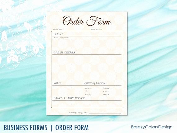 Embroidery order form Template Inspirational Charming Printable order form for Keeping the Client