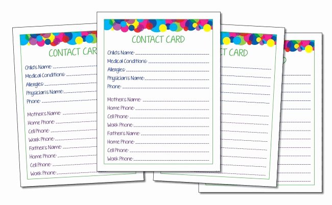 Emergency Card Template Awesome Contact Card with Emergency and Medical Information Free