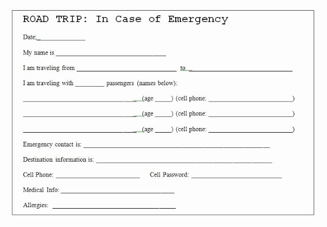 Emergency Card Template Fresh In Case Emergency Card Template Twpiratebay