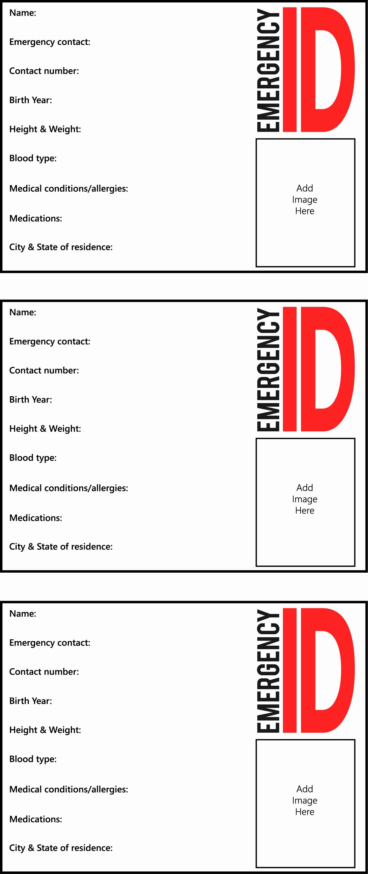 Emergency Card Template Luxury 25 Of Early Childhood Emergency Card Template