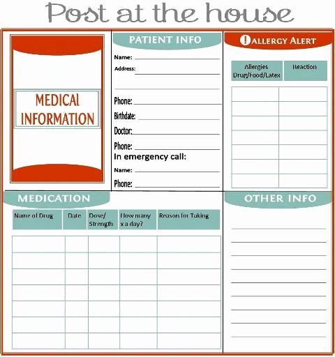 Emergency Card Template New Home Management Binder About Us Family Emergency