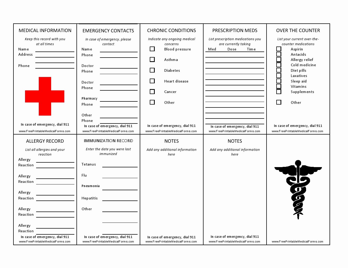Emergency Card Template Unique Free Wallet Sized Medical Information Card
