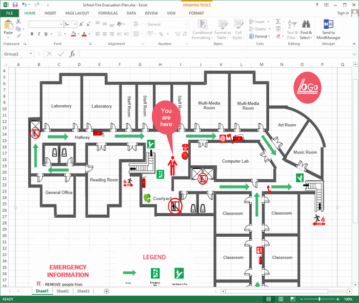 Emergency Evacuation Map Template Unique Create Evacuation Plan for Excel