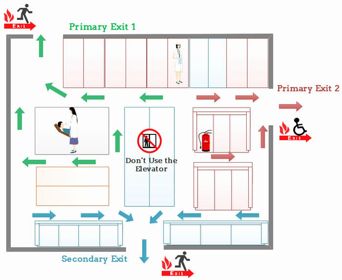 Emergency Evacuation Map Template Unique Evacuation Floor Plan for Hospital Emergency