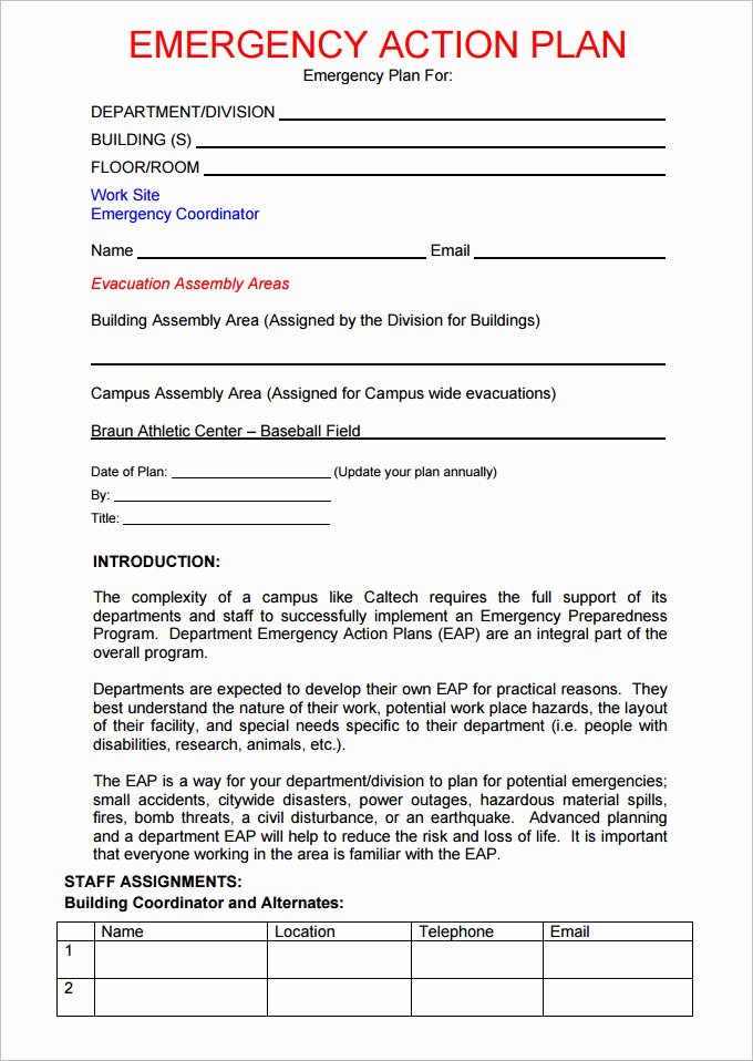 Emergency Evacuation Plan Template Free Awesome Emergency Action Plan Template for Schools Templates