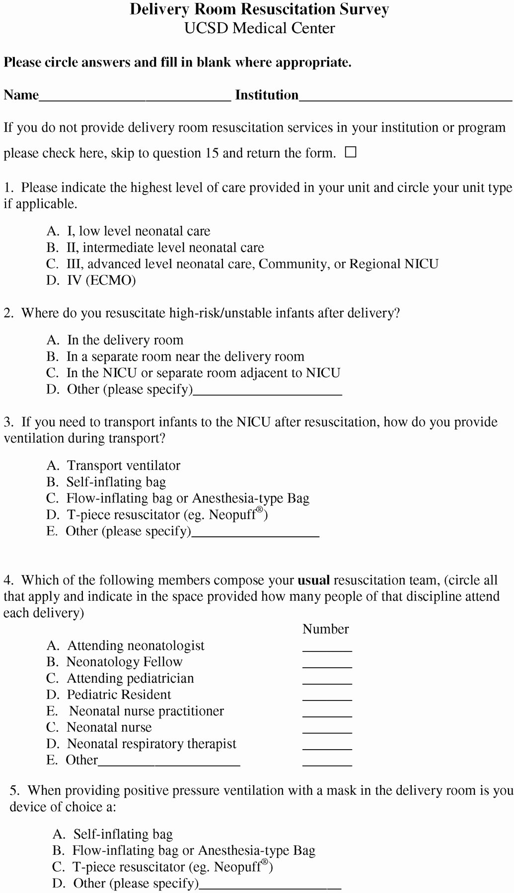 Emergency Room Discharge form Awesome A Survey Of Delivery Room Resuscitation Practices In the