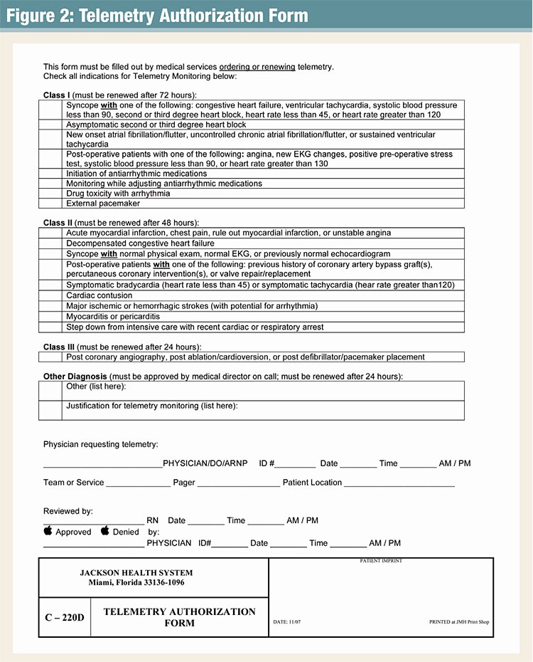 Emergency Room Discharge form New Cardiac Telemetry Guidelines Improve Bed Utilization