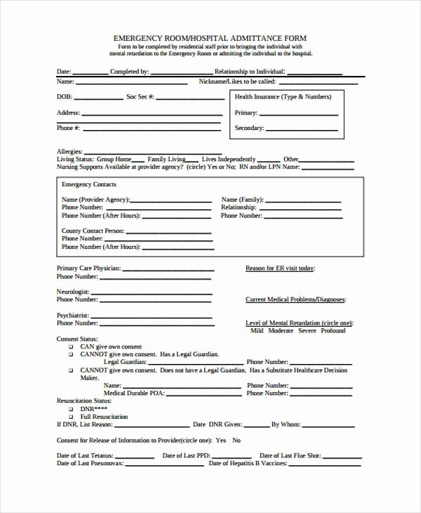 Emergency Room Release form Best Of 21 Emergency Release form Example