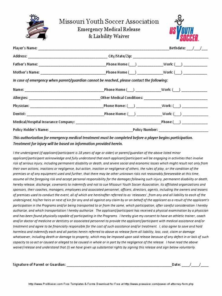 Emergency Room Release form Fresh Download Missouri General Affidavit form Doc