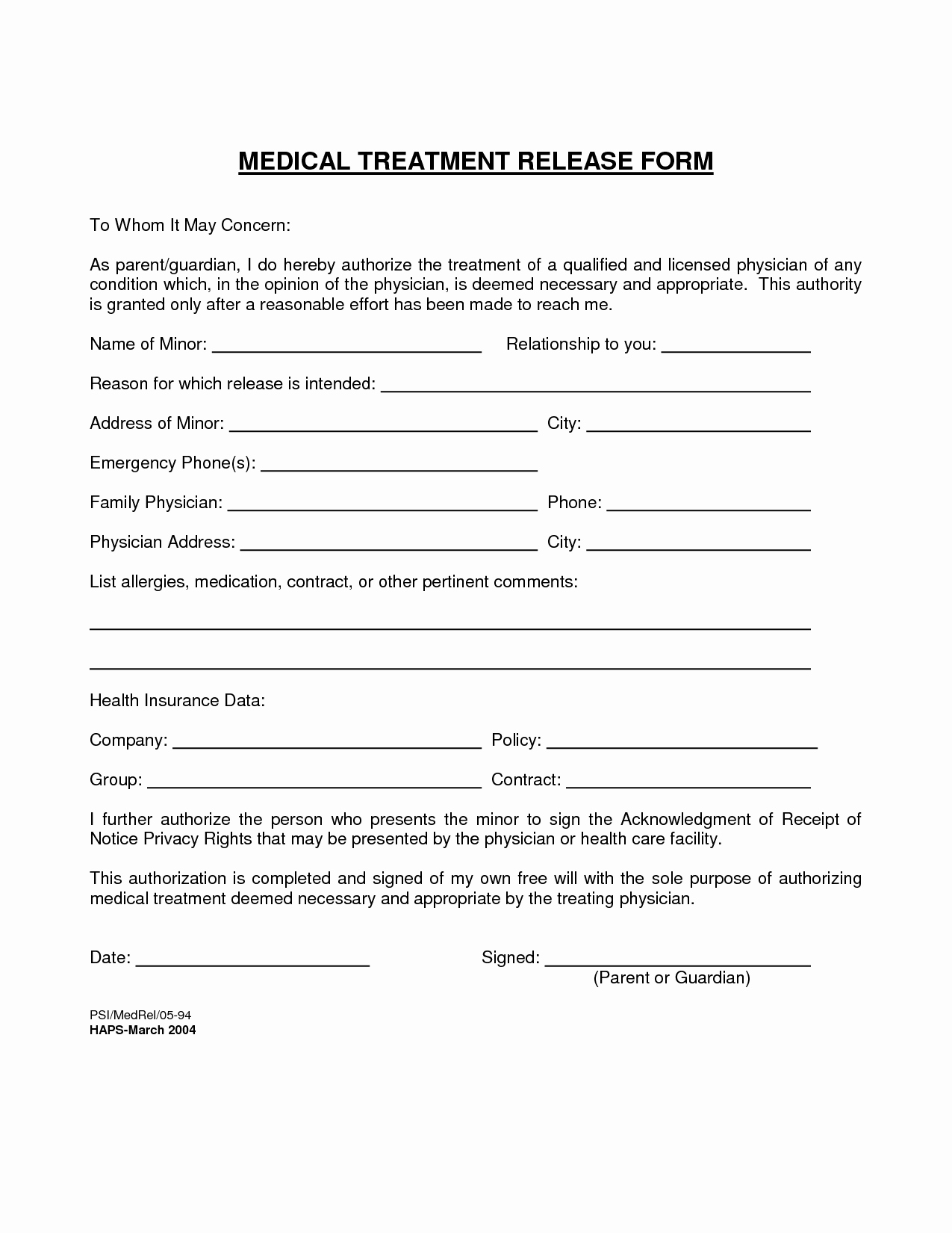 Emergency Room Release form Luxury Medical Treatment Release form Free Printable Documents