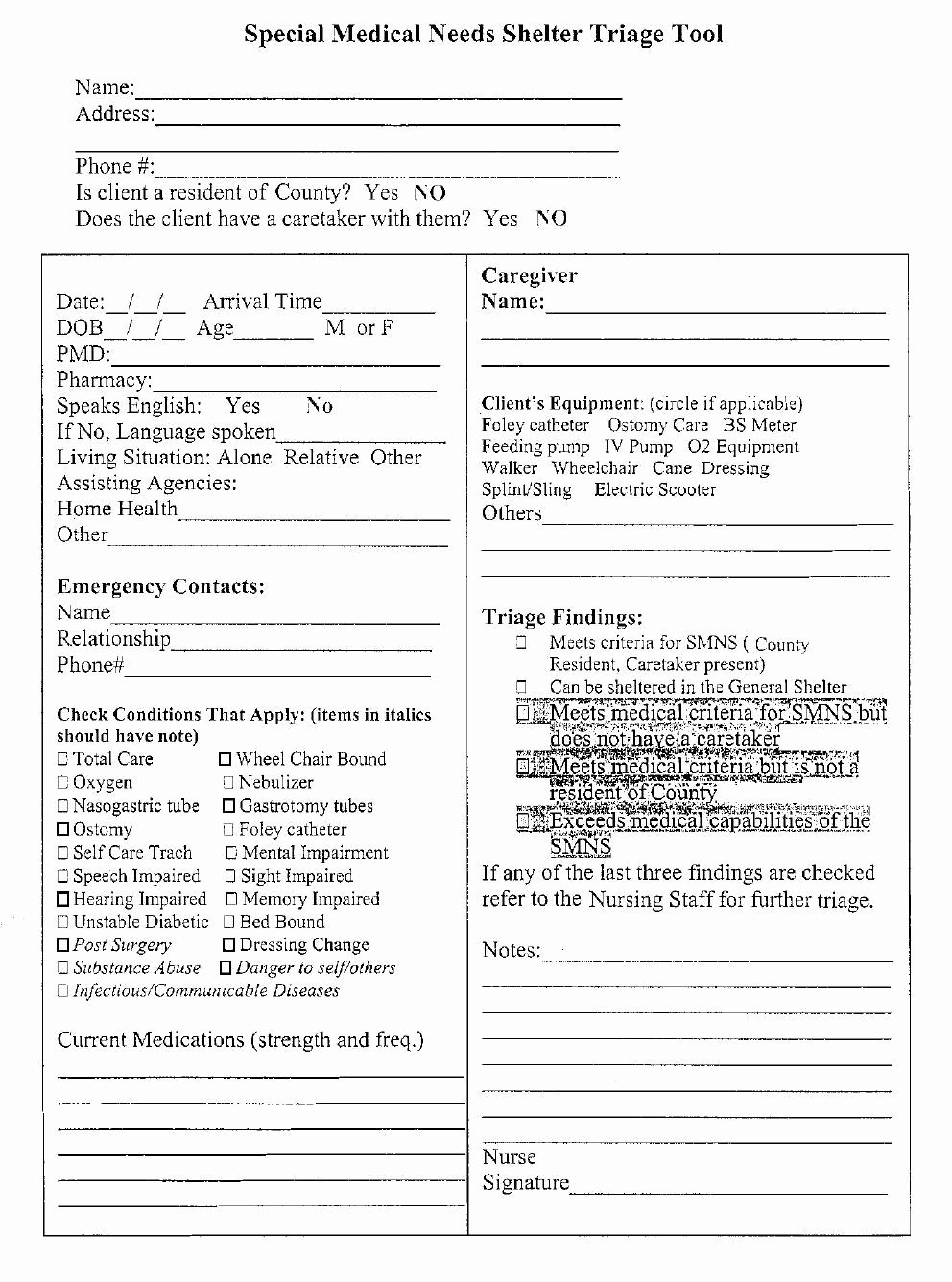 Emergency Room Release form Template Best Of 24 Of Er Triage Template