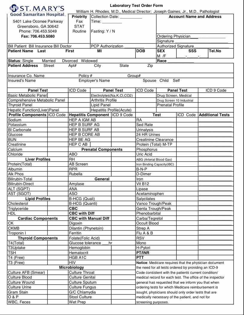 Emergency Room Release form Template Unique 20 Of Thyroid Lab Requisition form Labcorp Template
