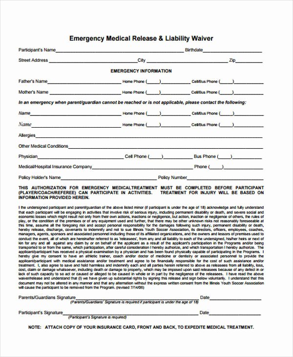 Emergency Room Release Papers Beautiful 21 Emergency Release form Example