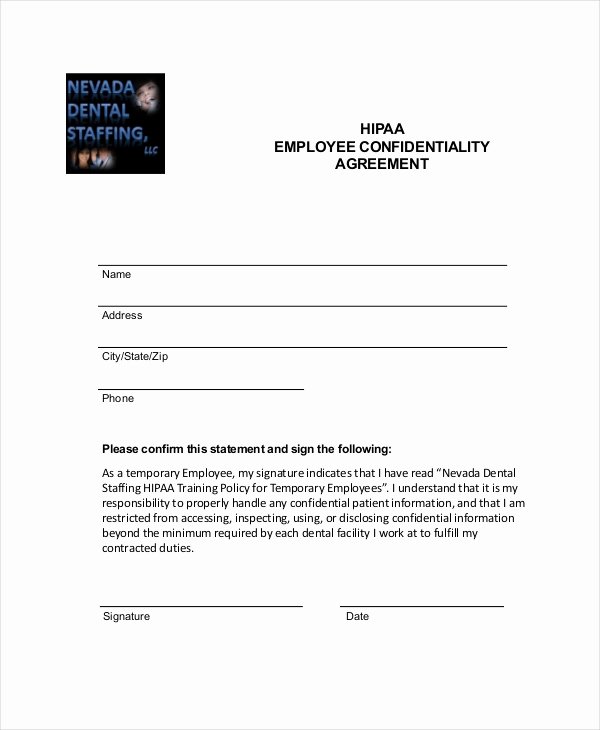 Employee Acknowledgement form Template Best Of 9 Employee Confidentiality Agreement Templates &amp; Samples