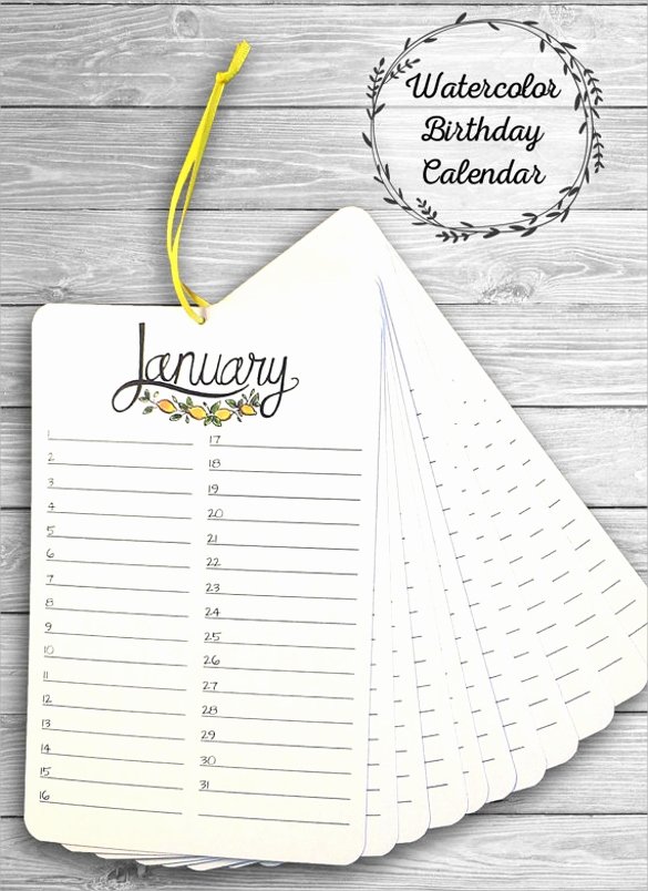 Employee Birthday List Template Unique 40 Calendar Templates