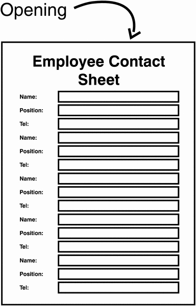 Employee Contact Information form Beautiful Employee Contact Sheet Update Sign Holder