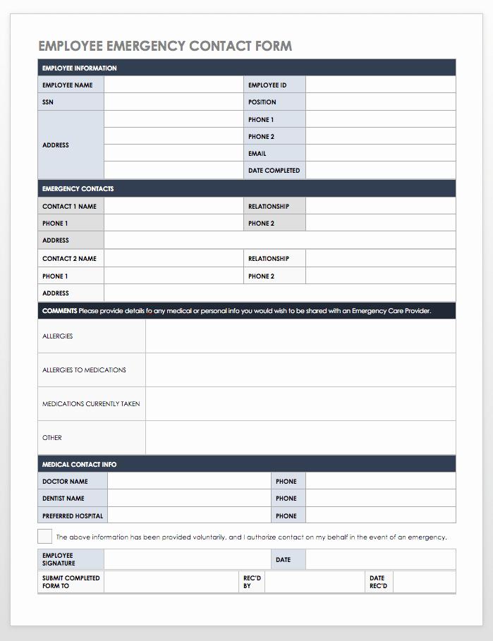 Employee Contact Information Template Awesome Free Contact List Templates