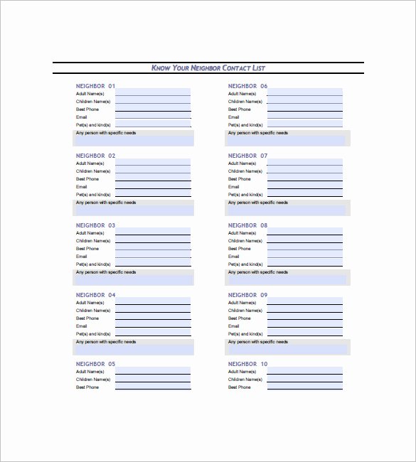 Employee Contact Information Template Beautiful 10 Contact List Examples Pdf
