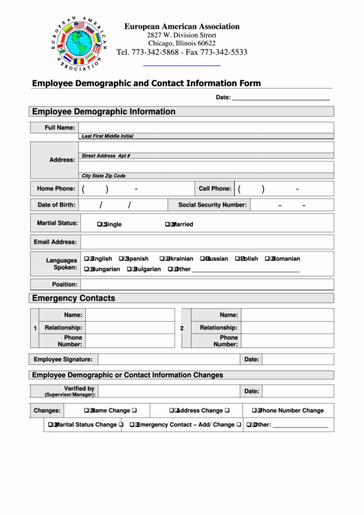 Employee Contact Information Template Fresh top 10 Employee Contact Information form Templates Free to
