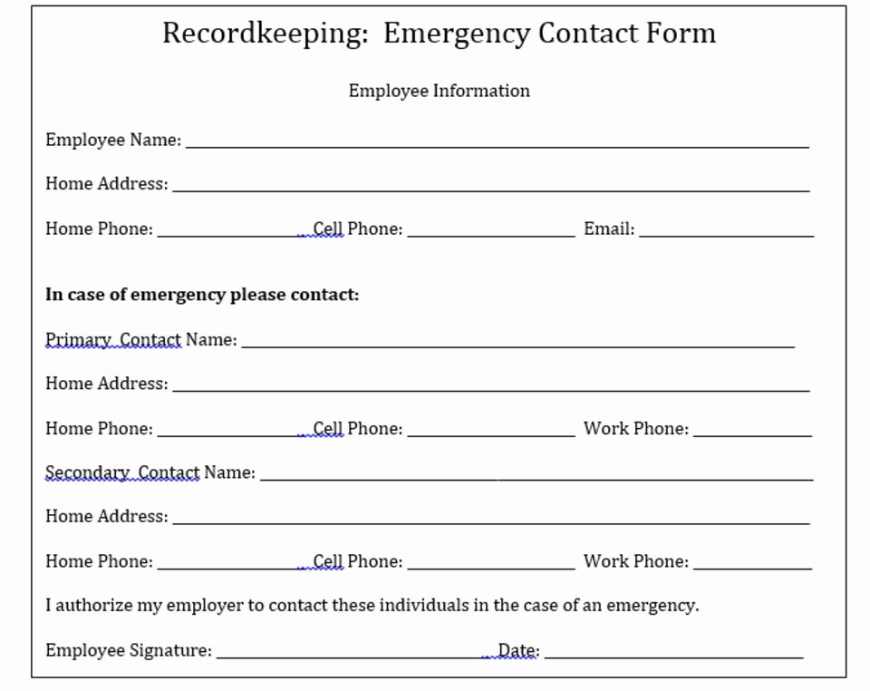 Employee Contact Information Template Unique why Your Pany Needs to Keep Emergency Contact