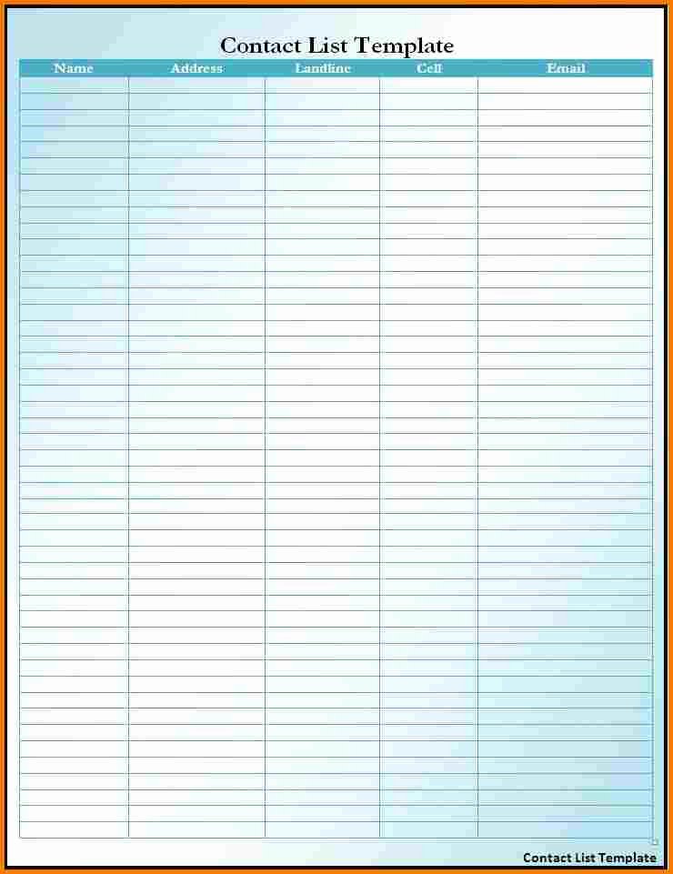 Employee Contact List Template Beautiful List Template Word