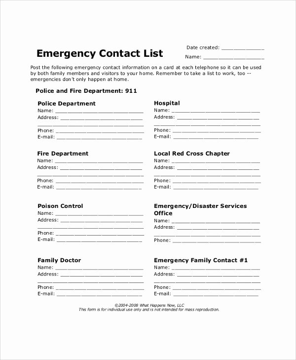 Employee Contact List Template New 40 Sample Lists