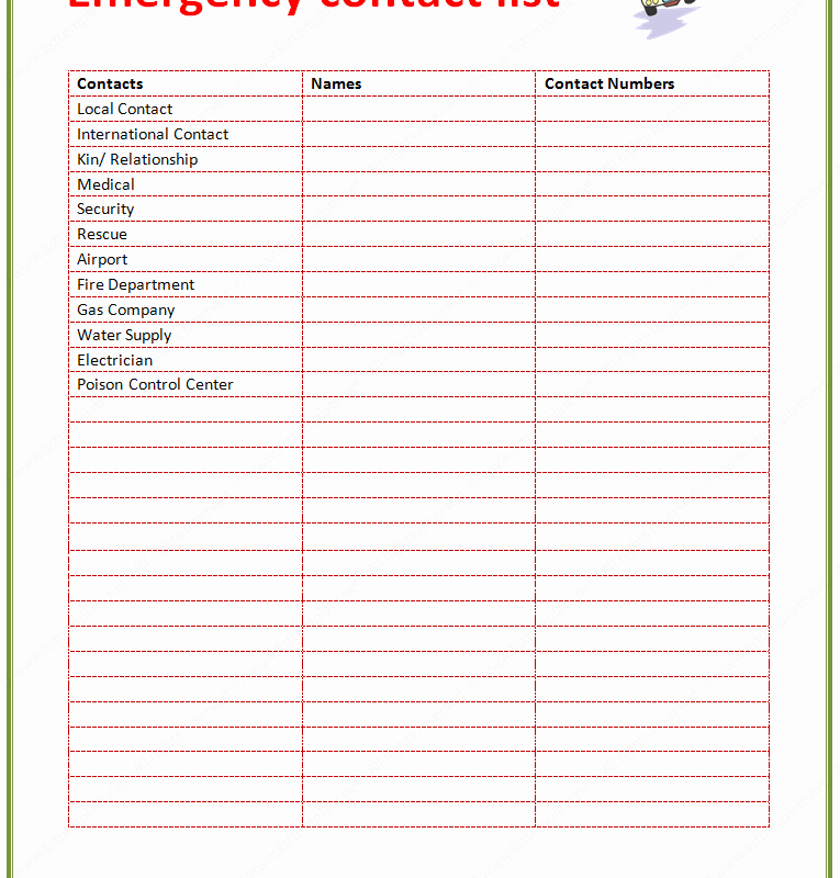 Employee Contact List Template New Best S Of Phone List Template Printable Free