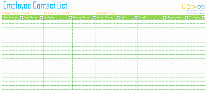 Employee Directory Template Beautiful Employee Contact List Template Dotxes