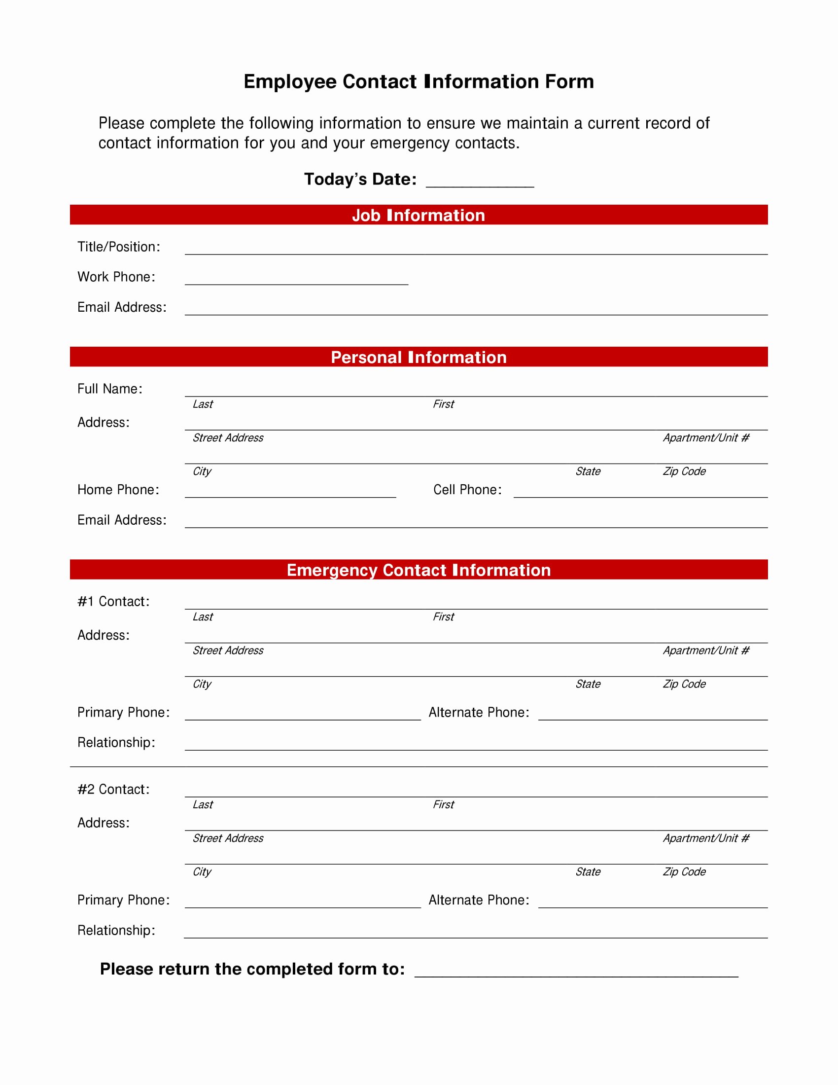 Employee Directory Template Lovely 10 Employee Information form Examples Pdf