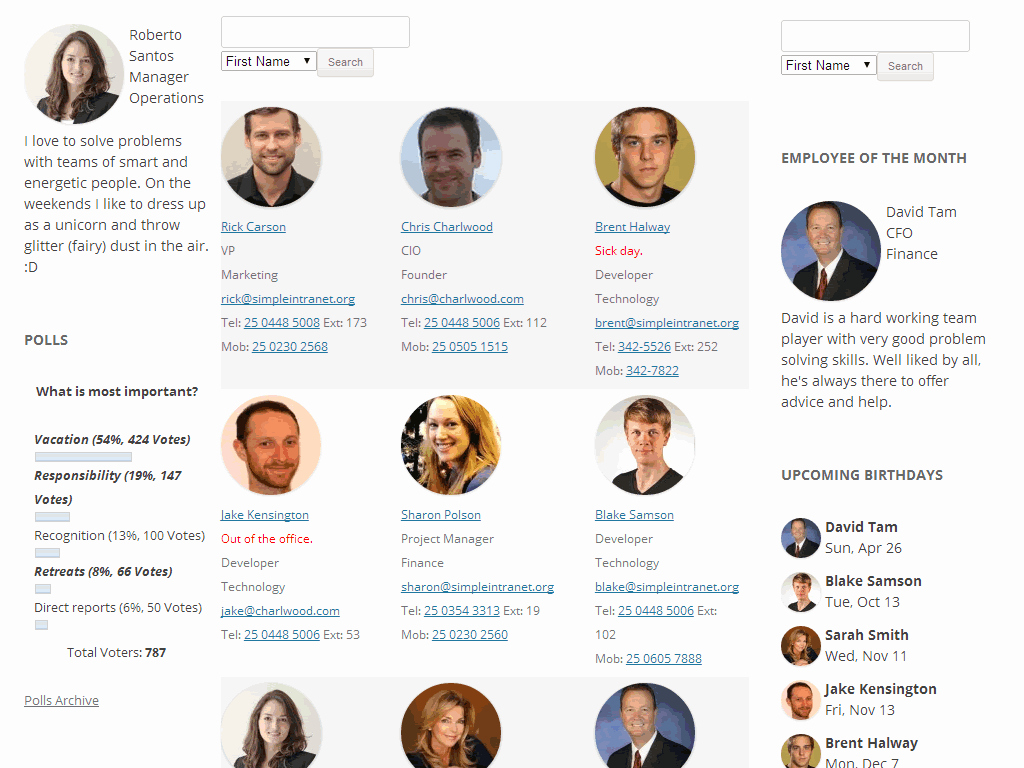Employee Directory Template Luxury 1 Wordpress Intranet Plugin Suite
