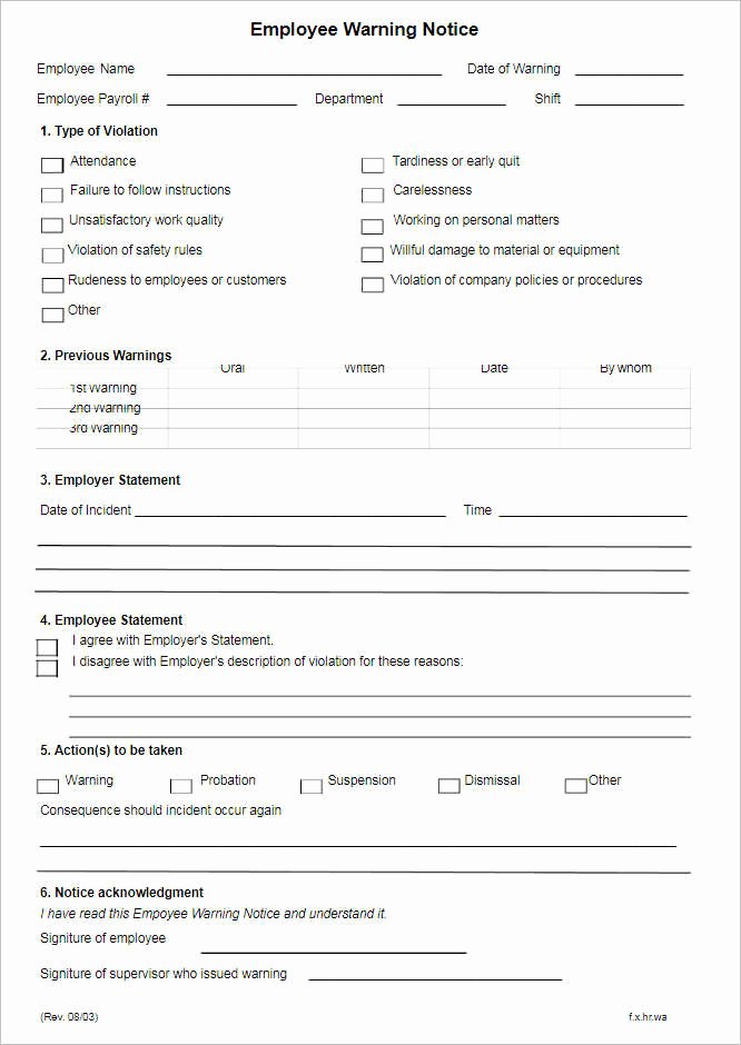 Employee Disciplinary form Template Free Elegant 26 Employee Write Up form Templates Free Word