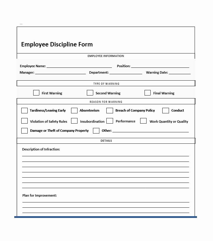 Employee Disciplinary form Template Free Elegant 40 Employee Disciplinary Action forms Template Lab