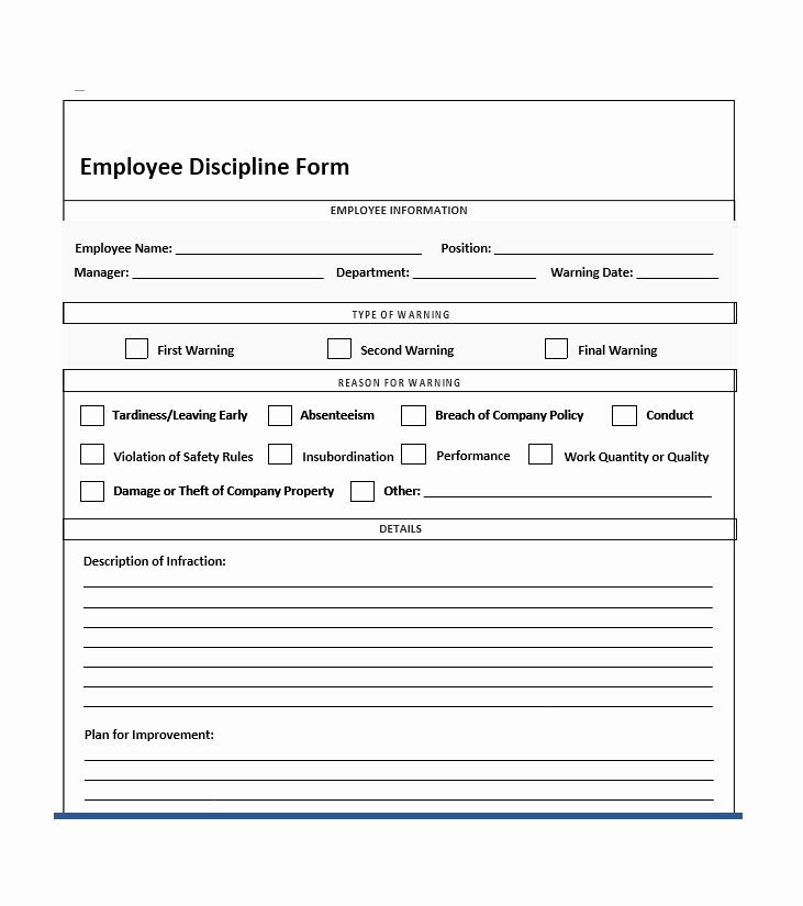 Employee Disciplinary form Template Free Elegant 40 Employee Disciplinary Action forms Template Lab
