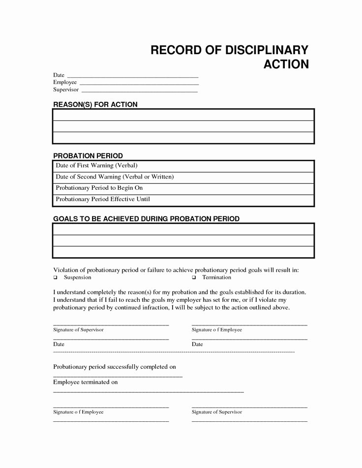 Employee Disciplinary form Template Free Elegant Record Disciplinary Action Free Office form Template by