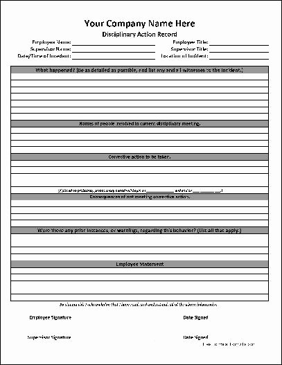 Employee Disciplinary form Template Free Lovely Free Base Disciplinary Action Record From formville