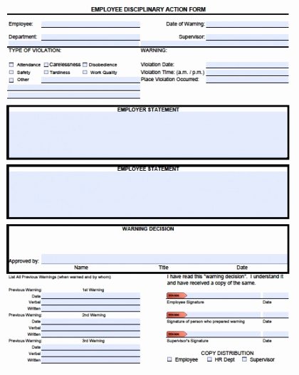 Employee Disciplinary form Template Free Luxury Download Employee Write Up forms