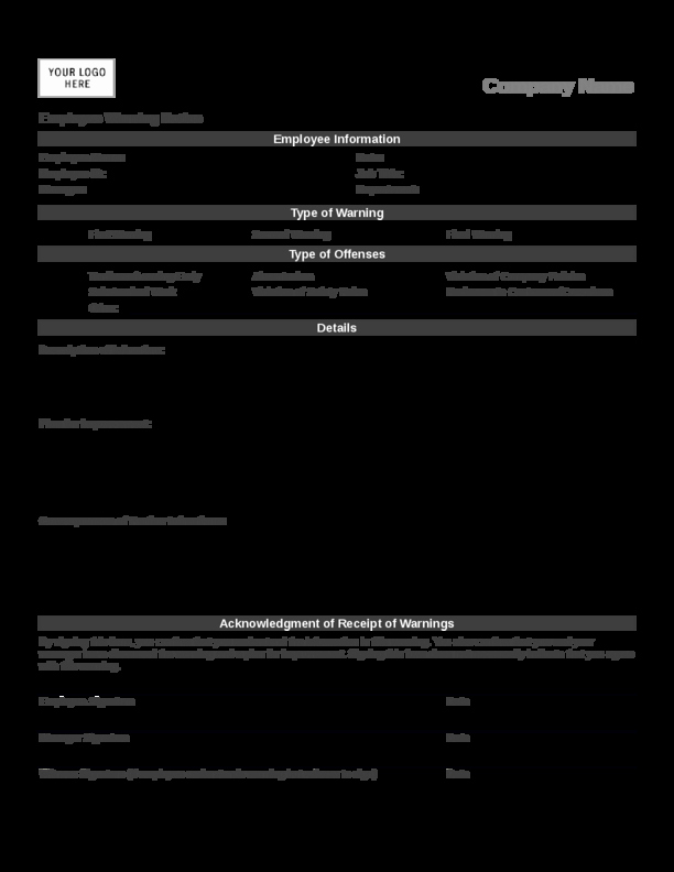 Employee Disciplinary form Template Free Luxury Employee Write Up form
