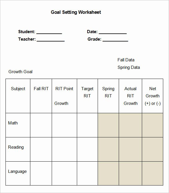 Employee Goal Setting Template Awesome 8 Goal Setting Worksheet Templates – Free Word Pdf