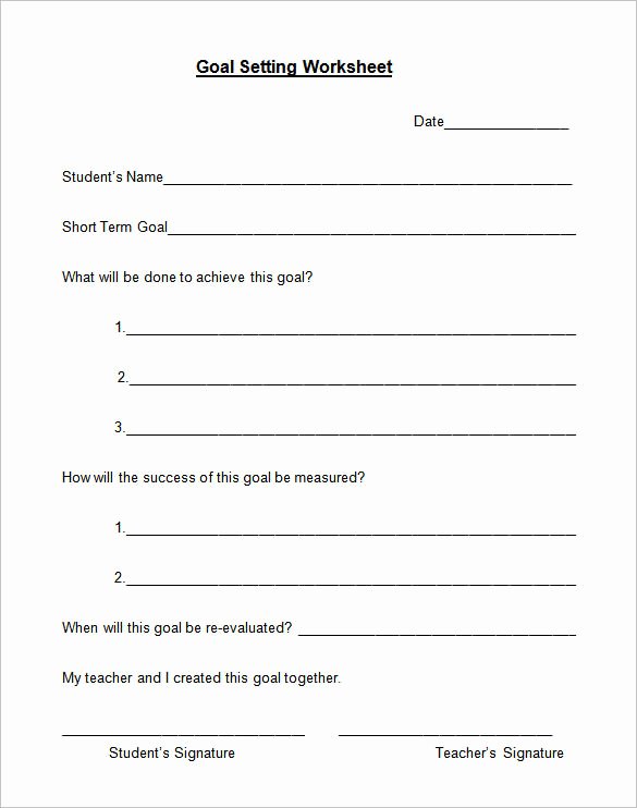 Employee Goal Setting Template Beautiful 8 Goal Setting Worksheet Templates – Free Word Pdf