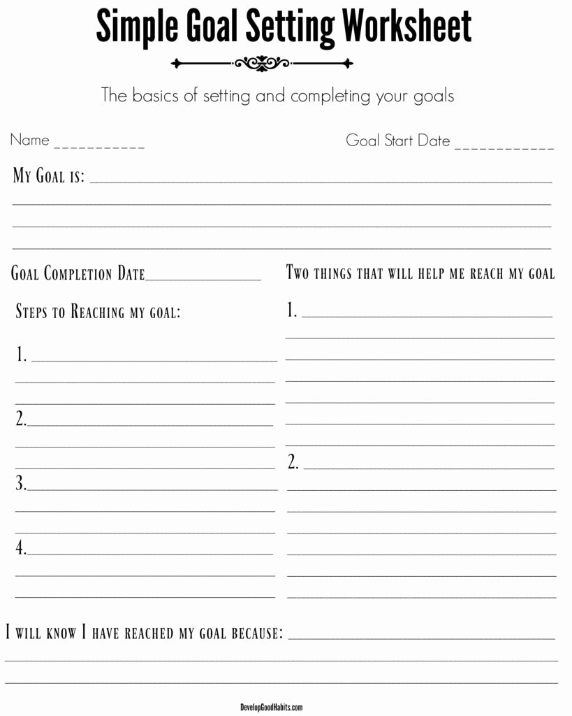 Employee Goal Setting Template Fresh 4 Free Goal Setting Worksheets – 4 Goal Templates to