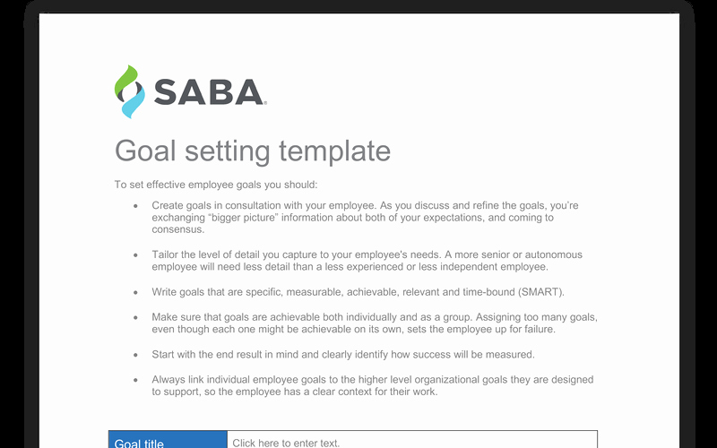 Employee Goal Setting Template Fresh Employee Goal Setting Template