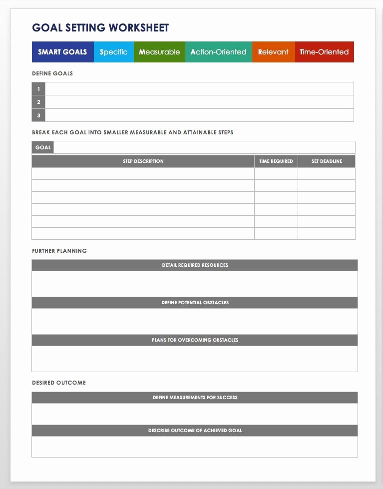 Employee Goal Setting Template Inspirational 28 Free Time Management Worksheets