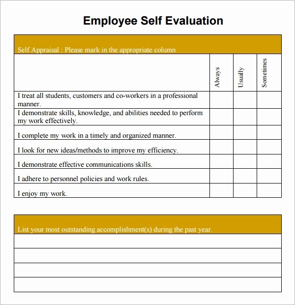 Employee Goal Setting Template Luxury 16 Sample Employee Self Evaluation form Pdf Word Pages