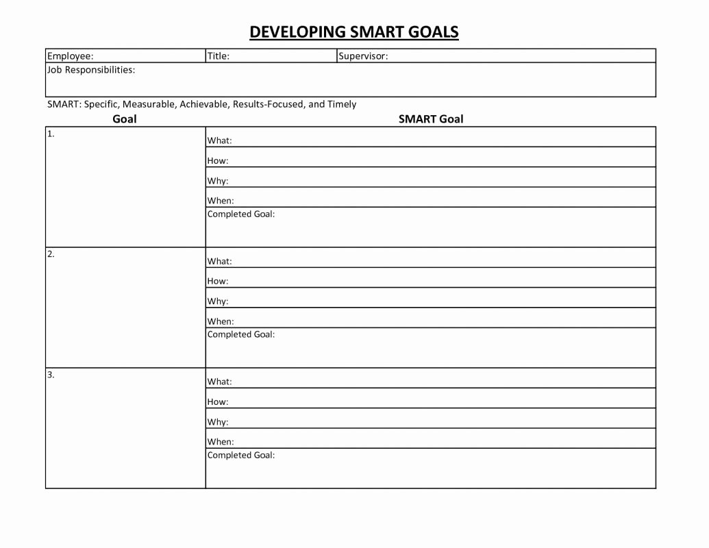 Employee Goal Setting Template New Employee Goal Setting Template