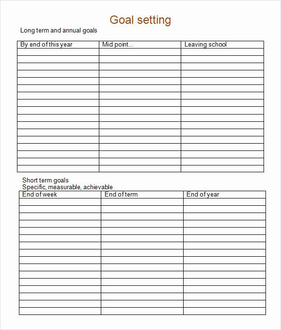 Employee Goal Setting Template Unique Goal Setting Template 12 Download Free Documents In Pdf